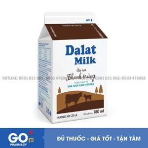 Sữa tươi thanh trùng Dalat milk socola - 180ml