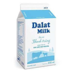 Sữa tươi thanh trùng Dalat milk không đường - 450ml