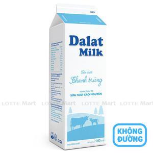 Sữa tươi thanh trùng Dalat milk không đường - 950ml