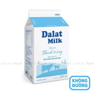 Sữa tươi thanh trùng Dalat milk không đường - 450ml