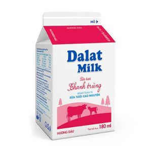 Sữa tươi thanh trùng Dalat milk dâu - 180ml