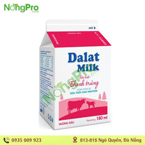 Sữa tươi thanh trùng Dalat milk dâu - 180ml