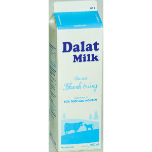 Sữa tươi thanh trùng Dalat milk không đường - 950ml