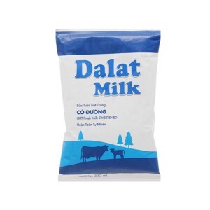 Sữa tươi tiệt trùng có đường Dalat Milk bịch 220ml