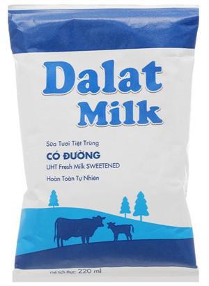 Sữa tươi tiệt trùng có đường Dalat Milk bịch 220ml