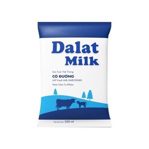 Sữa tươi tiệt trùng có đường Dalat Milk bịch 220ml