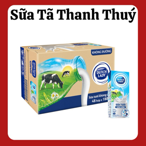 Sữa tươi tiệt trùng Cô Gái Hà Lan không đường 180ml - thùng 48 hộp