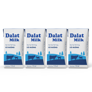 Sữa tươi tiệt trùng Dalat Milk có đường thùng 48 hộp x 110ml