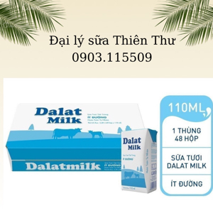 Sữa tươi tiệt trùng Dalat Milk ít đường thùng 48 hộp x 110ml