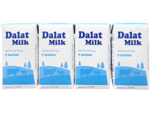 Sữa tươi tiệt trùng Dalat Milk ít đường lốc 4 hộp x 110ml