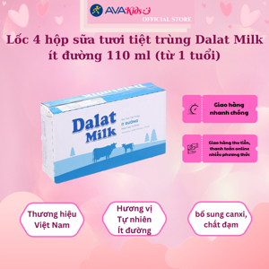 Sữa tươi tiệt trùng Dalat Milk ít đường thùng 48 hộp x 110ml