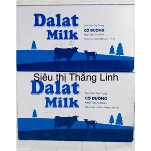 Sữa tươi tiệt trùng Dalat Milk có đường thùng 48 hộp x 110ml