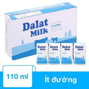 Sữa tươi tiệt trùng Dalat Milk ít đường thùng 48 hộp x 110ml