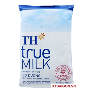 Sữa tươi tiệt trùng TH True milk có đường 220ml - thùng 48 hộp