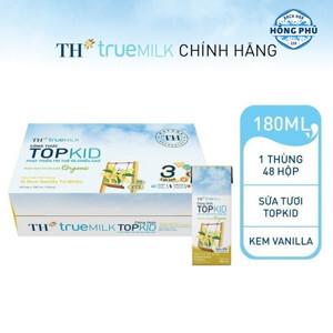 Sữa tươi tiệt trùng TH true MILK Top Kid vani thùng 48 hộp x 180ml