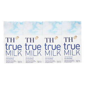 Sữa tươi tiệt trùng TH True Milk 180ml - 4 hộp/ vỉ (có đường)