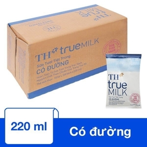 Sữa tươi tiệt trùng TH True milk có đường 220ml - thùng 48 hộp
