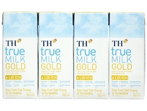 Sữa tươi tiệt trùng vị tự nhiên TH true Milk Gold 4x180 ml