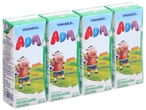 Sữa tươi tiệt trùng Vinamilk ADM 180ml - 4 hộp/ vỉ