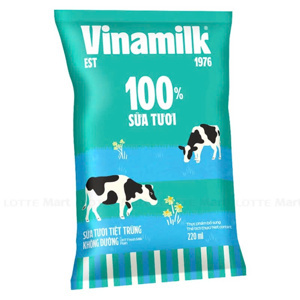 Sữa tươi tiệt trùng Vinamilk không đường dạng túi 200ml