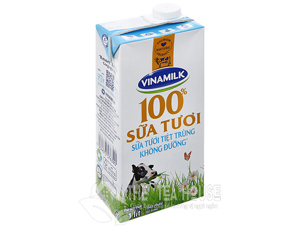 Sữa tươi tiệt trùng Vinamilk không đường 1L