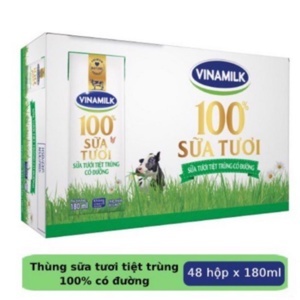 Sữa tươi vinamilk có đường 180ml x 48 hộp