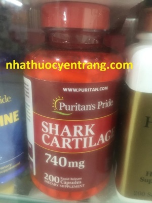 Sụn vi cá mập Shark Cartilage Mỹ 740mg, hộp 200 viên