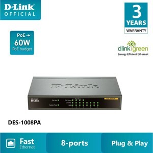 Switch D-Link DES-1008PA - 8 port