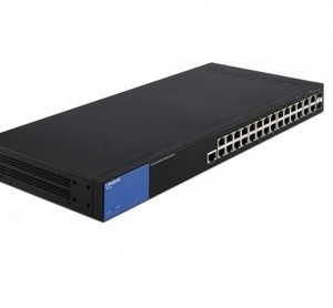 Switch mạng Linksys LGS528P có tính năng PoE và cổng SFP