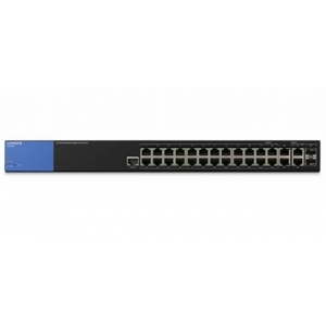 Switch mạng Linksys LGS528P có tính năng PoE và cổng SFP