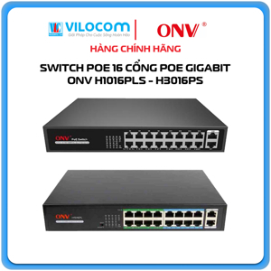 Switch poe 16 port ONV H1016PLS 16x10/100M PoE port + 2 uplink port