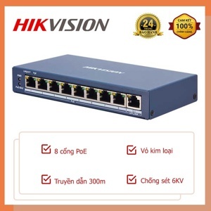 Switch PoE Hikvision DS-3E0109P-E/M(B) - 8 port