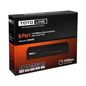 Switch TotoLink SW804P, 8 Prot 10/100Mbps, có 4 Port PoE