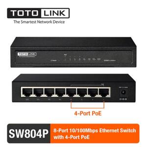 Switch TotoLink SW804P, 8 Prot 10/100Mbps, có 4 Port PoE