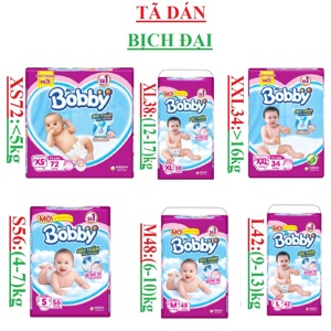 Tã - bỉm dán Bobby Fresh XL38