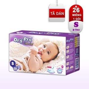 Tã bỉm dán Dry-Pro siêu mềm nhập khẩu Malaysia size M (6kg - 10kg) - Gói 22 miếng