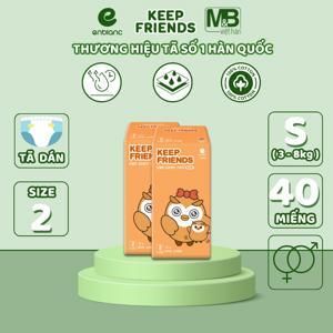 Tã bỉm dán nội địa Hàn Quốc Keep Friends Enblanc size S (3-8 kg) - 40 miếng/ bịch