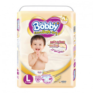 Tã dán Bobby Extra Soft Dry L - 30 miếng