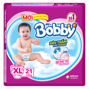 Tã dán Bobby Fresh siêu mỏng size XXL 21 miếng (trẻ trên 16kg)