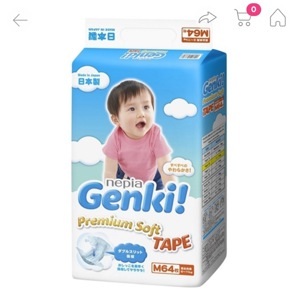 Tã dán Genki M64 - 64 miếng (dành cho trẻ từ 6-10kg)