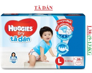 Tã dán Huggies size L 38 miếng (trẻ từ 8 - 13 kg)