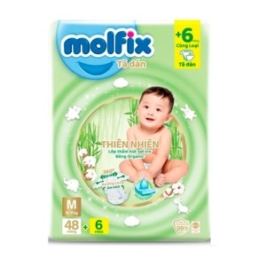 Tã dán Molfix thiên nhiên size M 48 miếng (cho bé 6 - 11kg)