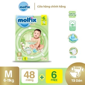 Tã dán Molfix thiên nhiên size M 48 miếng (cho bé 6 - 11kg)