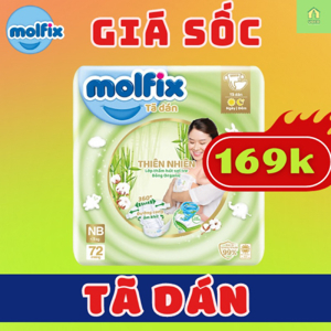 Tã dán Molfix thiên nhiên size NB 72 miếng (cho bé dưới 5kg)