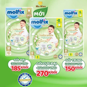 Tã dán Molfix thiên nhiên size L 68 miếng (cho bé 9 - 13kg)