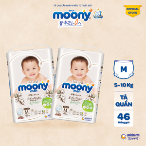 Tã dán Moony Natural M46 - 46 miếng (cho bé từ 5-10kg)