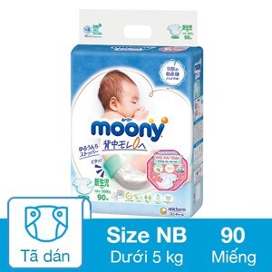 Tã dán Moony Newborn 90 miếng (trẻ từ 0 - 5kg)