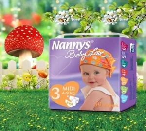 Tã dán Nannys Midi size M 50 miếng (trẻ từ 4 - 9kg)