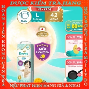 Tã dán Pampers L42 - 42 miếng (dành cho bé từ 9-14kg)