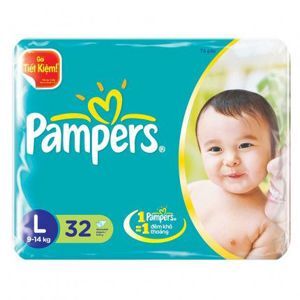 Tã dán Pampers size L 32 miếng (trẻ từ 9 - 15kg)